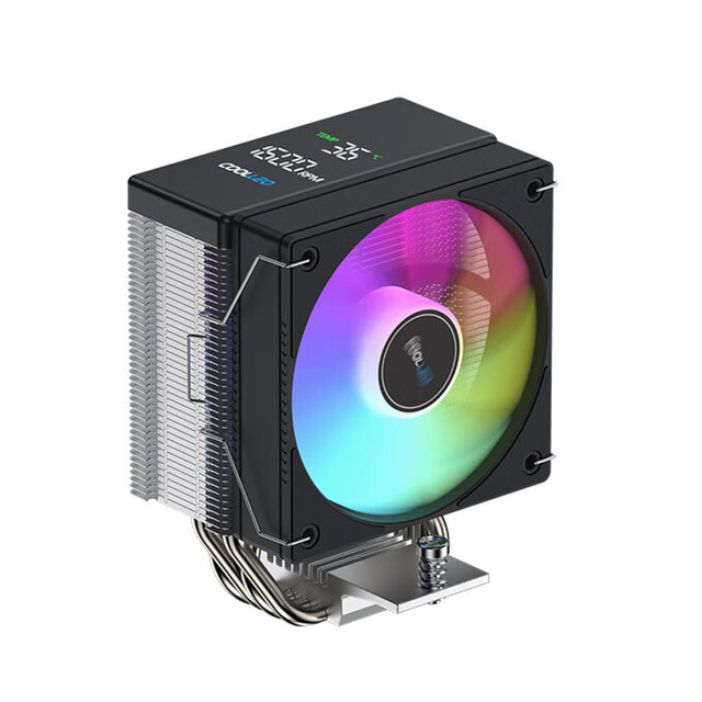 COOLLEO B40S-DIG CPU Air-Cooled Radiator 4 Heat Pipes ARGB Fan Digital Display for Desktop Computers 1700/AM5 40mm Computer Case