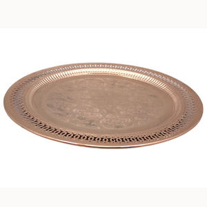 Assiette ronde moderne en fer plaqué or assiettes antiques ustensiles de cuisine décoration vintage assiette chargeur artisanat en vrac - Product Image 2