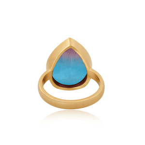 Bio Alexandrite doulet ควอตซ์อัญมณีชุดวงแหวนผู้ผลิตทอง18K เครื่องประดับแหวนทองเหลืองแฟชั่นชุบทอง - Product Image 2