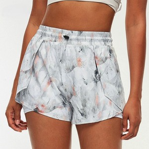 Pantalones cortos para mujer, pantalones cortos de mujer de cintura alta transpirables de secado rápido 100% algodón Color estampado XL tamaño pantalones cortos ajustados para correr - Product Image 2