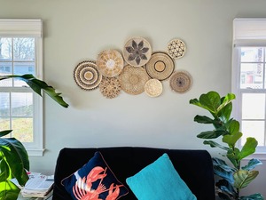 Boho Cesta de pared Decoración Seagrass Rattan Mimbre Decoración de pared Redondo Hecho a mano Colgante Rústico Cesta de pared Set Hecho por Vietnam Amazon - Product Image 5