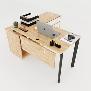 Escritorio Ejecutivo Ovalado HBOV020-160x140, Moderno y Contemporáneo, Acabado en Melamina y Acero Inoxidable, Requiere Ensamblaje, para Muebles de Oficina - Product Image 1