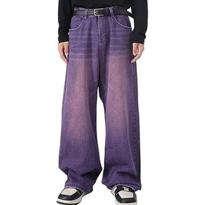 Street Elastic <b>Jeans</b> <b>Men</b> Denim Cargo Pants Wash Solid Color Multi Pockets Casual Mid Waist Trousers Slim Fit Daily Wear <b>Joggers</b> - Product Image 1