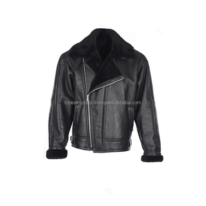 2026 OEM Latest Design Black Original Sheepskin Leather <b>Jackets</b> For Men's 100%High Quality Low Moq Winter Fashion <b>Heated</b> <b>Jackets</b> - Product Image 1