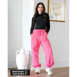 2025 New <b>Women's</b> High Waisted Fleece Sweatpants Foldable Warm Lounge Pants <b>Baggy</b> Joggers with Pockets - Product Image 6