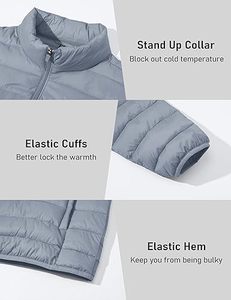 เสื้อแจ็คเก็ตพัฟเฟอร์ลำลองสำหรับผู้ชาย ปี 2025 เป็นมิตรกับสิ่งแวดล้อม ระบายอากาศได้ดี แห้งเร็ว ปรับแต่งได้ คอตั้ง โลโก้ด้านหน้า แขนยาว สำหรับฤดูหนาว - Product Image 6