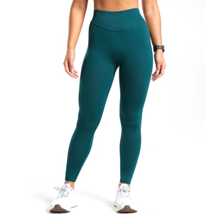 92% poliéster 8% Spandex mallas de Yoga de satén de cintura alta transpirable gimnasio y deportes atléticos mallas de entrenamiento - Product Image 1