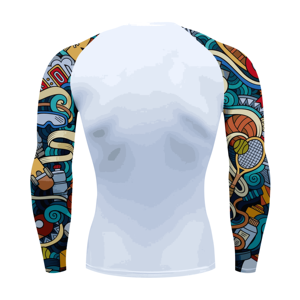 Compression <b>Rash</b> <b>Guard</b> for <b>Men</b> Gym Running Training Shirt OEM <b>Rash</b> <b>Guard</b> <b>Mens</b> Sportswear Long Sleeve Compression Workout Top - Product Image 2