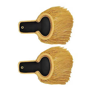 Planches d'épaule en fil de fer doré Épaulettes à franges dorées Uniformes de fanfare - Product Image 4