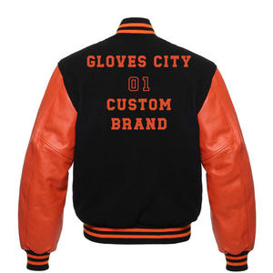 Guantes ciudad nueva moda estilo hombre chaqueta lana con mangas de cuero Varsity chaquetas en blanco béisbol Varsity chaqueta para hombre - Product Image 6