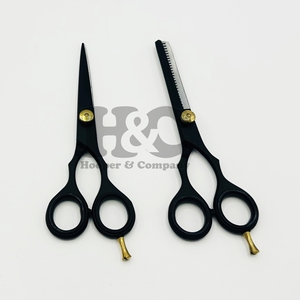 Ciseaux amincissants de coiffeur en acier inoxydable de nouveau style tranchant durable outil de beauté de coupe de cheveux à lame droite avec poignée en caoutchouc - Product Image 2