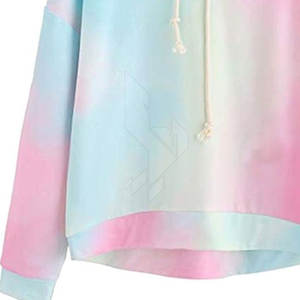Sudaderas con capucha Tie Dye de alta calidad más vendidas para mujer, ropa de calle informal con logotipo en el cuello frontal para invierno - Product Image 3