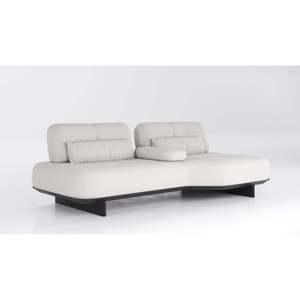 A-Propos Maxi Armless Farmhouse Style Double Depth Right Sectional <b>Sofa</b> One Seat Set with Swivel Chair Velvet Fabric <b>Cover</b> - Product Image 3