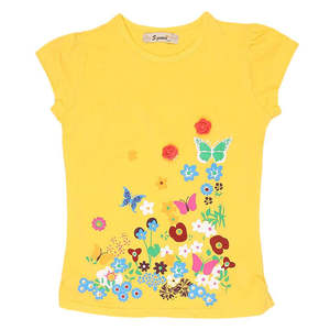 T-shirt fantaisie à manches courtes pour filles - Jaune - Product Image 1
