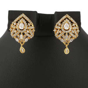 American Diamond <b>Locket</b> Set - White & Golden - Product Image 3