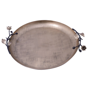 Top classe qualité Vintage laiton chocolat plateau de service métal verre maison plateau inspiré océan prix de gros plateau décoratif - Product Image 4