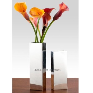 Trendy Design Aluminum Flower <b>Vases</b> Luxury Home & Wedding Tabletop Decoration Silver Finished Metal Flower <b>Vases</b> - Product Image 3