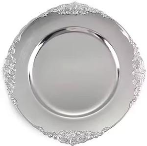 Chargeur en métal de conception de placage d'argent de vente chaude nickelé pour la maison et le mariage plats et assiettes décoratifs de table - Product Image 1