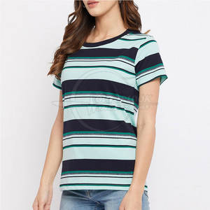 Camiseta ajustada para mujer en stock Camiseta personalizada de alta calidad para mujer con logotipo cuello redondo 100% algodón - Product Image 3