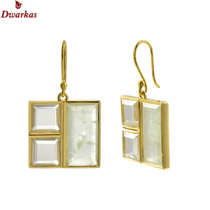 Promotion mode boucles d'oreilles plaqué or 925 argent sterling prehnite multi pierres précieuses boucle d'oreille stock prêt pour dames et fille - Product Image 3