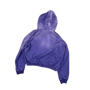 Fabricants de sweats à capuche de luxe violets vintage délavés bas élastiques sans ficelles surdimensionnés en détresse au soleil sweats à capuche pour hommes - Product Image 2