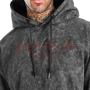 Hecho en el mejor material Sudaderas con capucha de lavado ácido Mangas largas Ropa de calle Sudaderas con capucha de lavado ácido de moda - Product Image 2