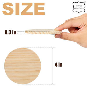 Juego en blanco de cerámica natural personalizado posavasos de almohadillas de corcho para bebidas redondas de madera para bebidas con soporte - Product Image 3