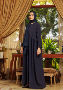 Loop Button <b>Blue</b> Abaya New Style Abaya Modest <b>Beaded</b> Front Open Dubai Abaya Elegant Ladies Fancy Kaftan Dress Dubai Clothing - Product Image 6