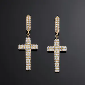 Luxury Eco-friendly Iced Lab Grown Diamond Sterling <b>Hoop</b> <b>Earrings</b>-Gift - Product Image 2