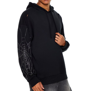 Sudadera con capucha térmica personalizada Logotipo de alta calidad 500gsm peso pesado 100% algodón de gran tamaño Sun Faded Acid Wash Zip up Rivet Rhinestone - Product Image 5