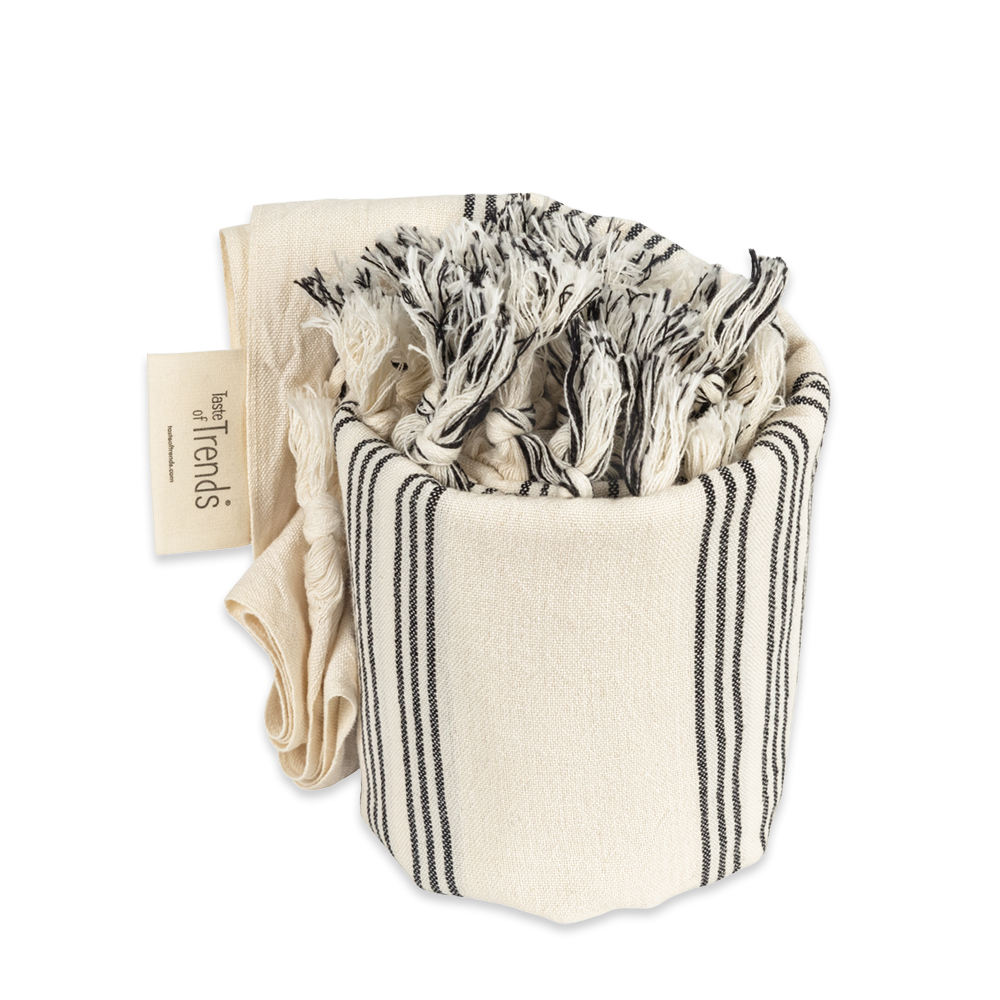 Light Cream with Black Stripes