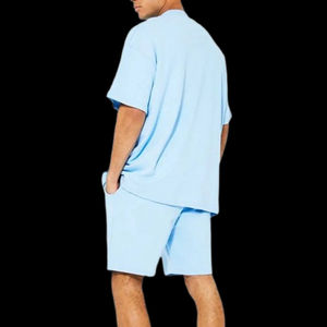 Ropa de hombre, camisetas para hombre a la venta, conjunto corto con logotipo personalizado para hombre, camiseta y pantalones cortos de manga corta transpirables de algodón 100% - Product Image 3