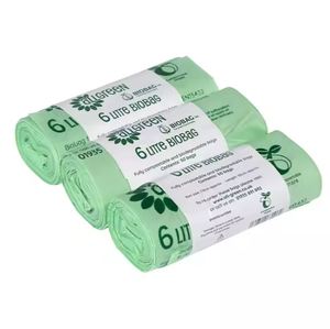 Amidon de maïs écologique personnalisé sac poubelle compostable haut plat biodégradable poubelle doublure fond étoile gravure impression - Product Image 1
