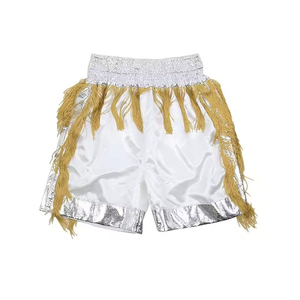 Personalizado hombres 100% poliéster satén ligero Muay Thai pantalones cortos de boxeo Kickboxing MMA kick boxing Fight Wear pantalones cortos tailandeses - Product Image 1