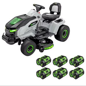 Cortadoras de Césped Eléctricas Power+ Nuevas - Tractor Inalámbrico con Plataforma de Corte de 42 Pulgadas, Incluye 6 Baterías de 56V 6.0Ah TR4204 - Entrega a Domicilio - Product Image 1
