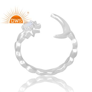 Última venta 925 Sterling Selling Natural Rainbow Moon anillo de piedras preciosas joyería personalizada para mujeres regalo para ella - Product Image 1