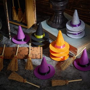 Mini sombreros <span class=keywords><strong>de</strong></span> bruja <span class=keywords><strong>de</strong></span> Halloween, cubiertas para botellas <span class=keywords><strong>de</strong></span> vino, adornos y Mini escoba, decoraciones <span class=keywords><strong>de</strong></span> Halloween, suministros <span class=keywords><strong>de</strong></span> recuerdo <span class=keywords><strong>de</strong></span> fiesta <span class=keywords><strong>de</strong></span> Halloween - Product Image 1