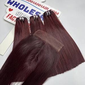Paquets de cheveux humains avec fermeture, extensions de cheveux humains vietnamiens droits osseux 2x6 closure - Product Image 3