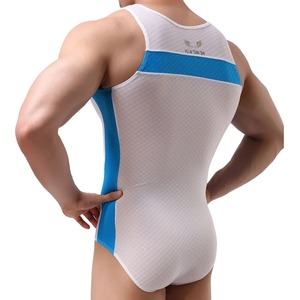 Sous-vêtements pour hommes justaucorps sport entraînement body Shorts lutte Singlet Fitness combinaison Sexy ouvert entrejambe ouvert bout à bout sous-vêtements - Product Image 4