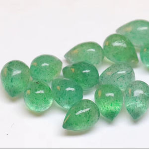 Piedra preciosa de cuarzo Aventurina verde natural suelta y pulida suave 5mm a 7mm cabujón de cuarzo Aventurina verde lágrima - Product Image 1