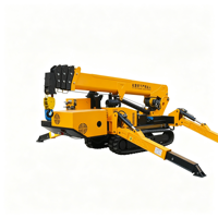 Mini-grue araignée télescopique durable à vérins extensibles, alimentée au diesel/électrique, hauteur de levage 18 m, haute efficacité