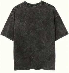 Custom OEM Men's Regular Fit Heavyweight Acid Wash Cotton Jersey T-Shirt Custom Logo Design 250g Fabric Weight Quick Dry - Product Image 6