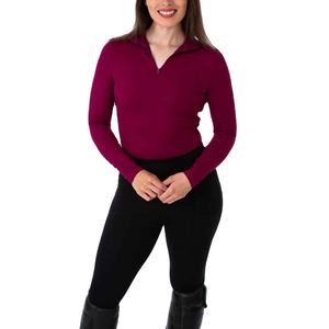 Nueva Camiseta de Manga Larga con Media Cremallera para Mujer, para Montar a Caballo, 10 Colores, Nailon y Elastano, Camiseta Ecuestre, Capa Base Femenina - Product Image 2