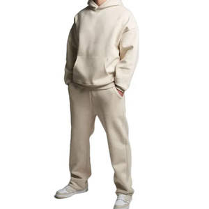 100% coton hommes hiver survêtement ensemble haute qualité tenue décontracté Jogging costume avec sweats à capuche et sweats motif solide - Product Image 6