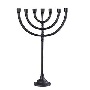 Elegante y moderno Menorah de 9 ramas Soporte decorativo de plata minimalista Menorah antigua de metal puro - Product Image 2