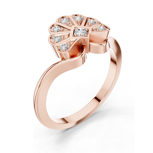 Anillo de Diamante de Laboratorio para Mujer, 0.153 CT, Claridad VVS-VS, Oro de 18K, 14K, 10K y Plata 925, Oro Rosa, Amarillo, Blanco y Moissanita - Product Image 5