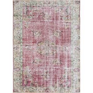 Alfombra de Lana Anudada a Mano Estilo Vintage, Rectangular, con Medallón Rojo y Naranja, Patrones Abstractos para Sala de Estar, Pasillo - Pae-2333 - Product Image 1