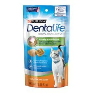Purina Dentalife per adulti gustoso sapore di pollo prelibatezze dentali per gatti