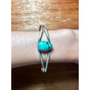 Dave Skeets Kingman Turquoise & Sterling <b>Silver</b> Fashion <b>Cuff</b> <b>Bracelet</b> - Product Image 5