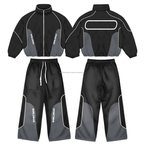 Wholesale Winter Casual Solid Blank Customized Logo <b>Embroidery</b> Breathable Lightweight Tracksuits Men's Nylon Windbreaker <b>Set</b> - Product Image 6